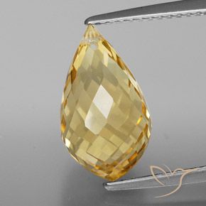 4.95ct 天然 金色 黄水晶, 泪滴形, VVS-VS