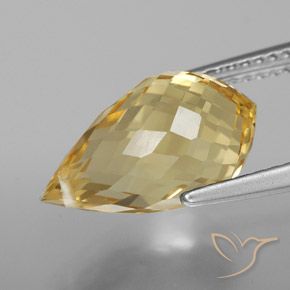 4.95克拉天然黄水晶，泪滴形，VVS-VS