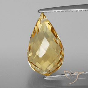 4.64ct 天然 金橙 黄水晶, 泪滴形, VVS