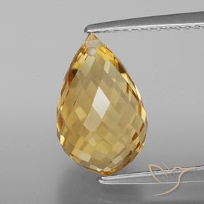 4.70ct 天然 金色 黄水晶, 泪滴形, VVS-VS