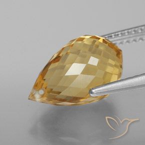 4.70克拉天然黄水晶，泪滴形，VVS-VS
