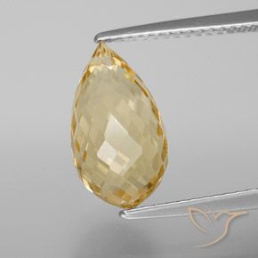 4.41ct 天然 金橙色 黄水晶, 泪滴形, VVS-VS