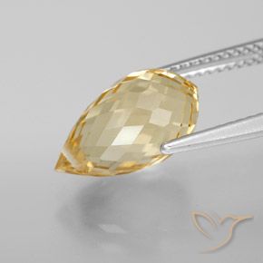 4.41克拉天然黄水晶，泪滴形，VVS-VS