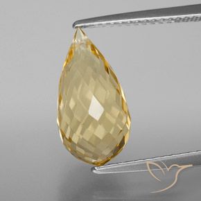 4.53ct 天然 浅金色 黄水晶, 泪滴形, VVS-VS