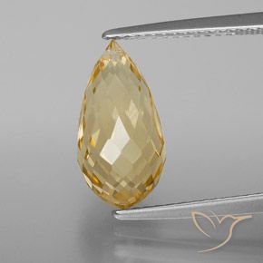 3.88ct 天然 金橙色 黄水晶, 泪滴形, VVS-VS