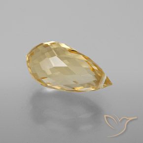 3.88克拉天然黄水晶，泪滴形，VVS-VS