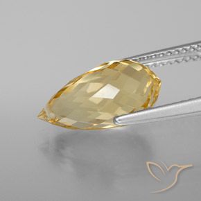 3.88克拉天然黄水晶，泪滴形，VVS-VS