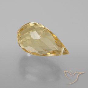 4.28克拉天然金色黄水晶，水滴珠形切工，13.8×7.6毫米，VS