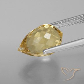 4.15克拉天然黄水晶，泪滴形，VVS-VS