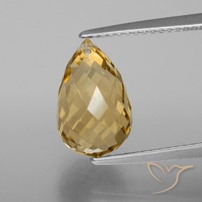 4.42ct 天然 黄金色 黄水晶, 泪滴形, VVS-VS
