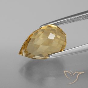 4.42克拉天然黄水晶，泪滴形，VVS-VS