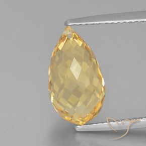 6.11ct 天然 黄金色 黄水晶, 泪滴形, VVS-VS