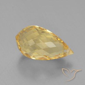 6.00克拉天然金色黄水晶，水滴珠形切工，15.2×8.4毫米，VVS-VS