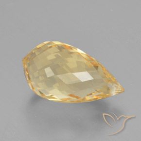 5.84克拉天然黄水晶，泪滴形，VVS-VS