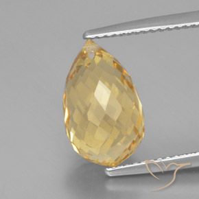 5.49ct 天然 亮金 黄水晶, 泪滴形, VVS