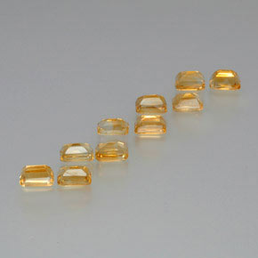 6.74天然金色黄水晶，祖母绿式切割，6.1×4.1毫米，VS