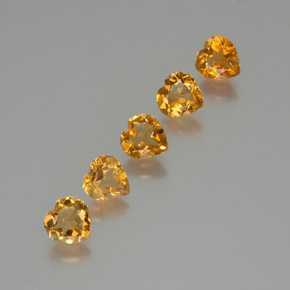 4.03天然金色黄水晶，心形，6.8×6.6毫米，VS