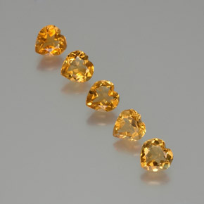 4.03天然金色黄水晶，心形，6.8×6.6毫米，VS