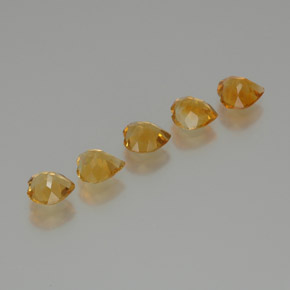 4.03天然金色黄水晶，心形，6.8×6.6毫米，VS