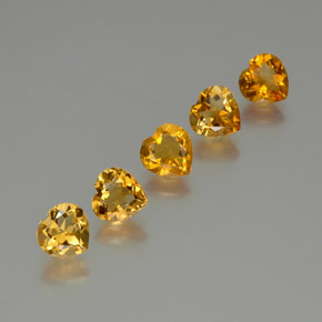 4.66天然金色黄水晶，心形，6.9×6.8毫米，VVS-VS