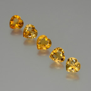 4.66天然金色黄水晶，心形，6.9×6.8毫米，VVS-VS