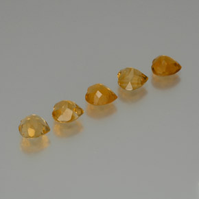 4.66天然金色黄水晶，心形，6.9×6.8毫米，VVS-VS