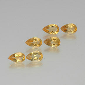 4.46天然金色黄水晶，梨形，7.9×4.9毫米，VS
