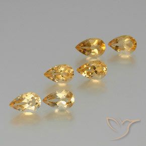 5.03ctw 天然 金色 黄水晶, 梨形, VS