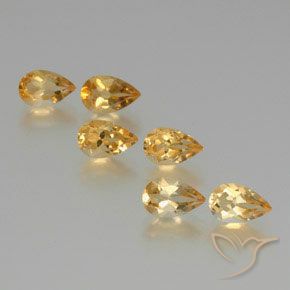 5.03克拉天然黄水晶，梨形，VS
