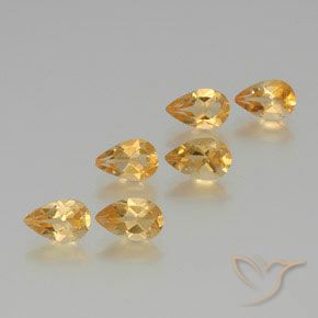 4.37ctw 天然 浅金色 黄水晶, 梨形, VS