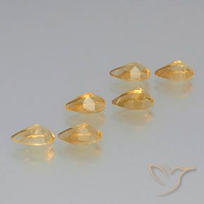 4.37克拉天然黄水晶，梨形，VS