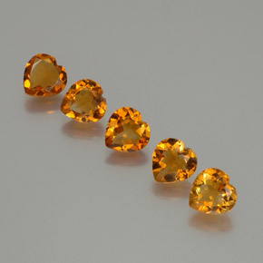 4.93天然橙色黄水晶，心形，7.1×6.9毫米，VS