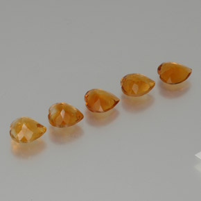 4.93天然橙色黄水晶，心形，7.1×6.9毫米，VS