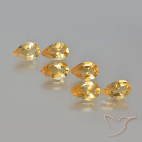 4.92ctw 天然 中浅橙金 黄水晶, 梨形, VS