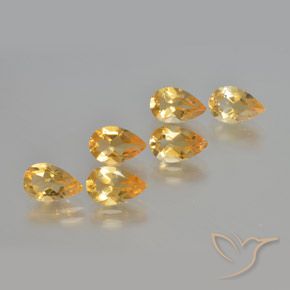 4.92克拉天然黄水晶，梨形，VS