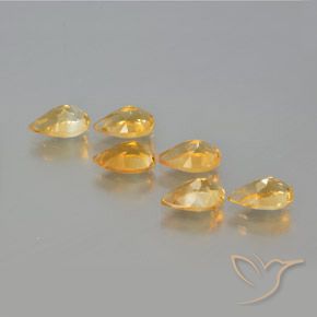 4.92克拉天然黄水晶，梨形，VS