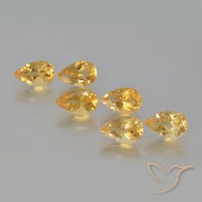 5.14ctw 天然 橙金 黄水晶, 梨形, VS