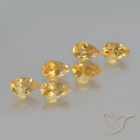 5.14克拉天然黄水晶，梨形，VS