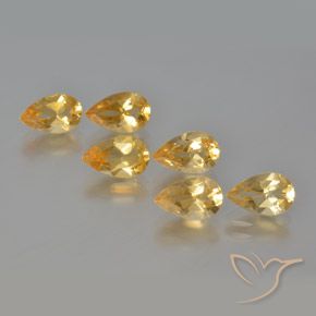 4.80ctw 天然 金色 黄水晶, 梨形, VS