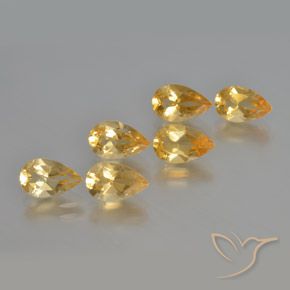 4.80克拉天然黄水晶，梨形，VS