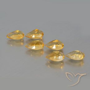 4.80克拉天然黄水晶，梨形，VS