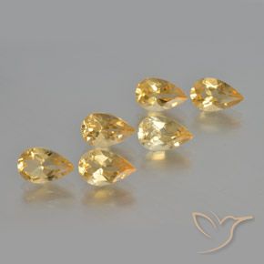 4.79克拉天然黄水晶，梨形，VS