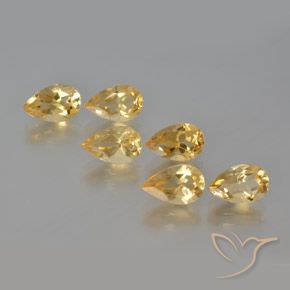 4.99ctw 天然 金色 黄水晶, 梨形, VVS-VS