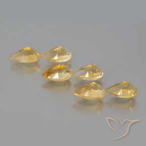 5.18克拉天然黄水晶，梨形，VS