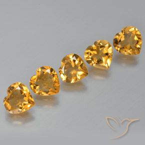 4.82ctw 天然 橙金 黄水晶, 心形, VS