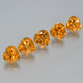 6.11天然金色黄水晶，心形，7.1×7毫米，VS