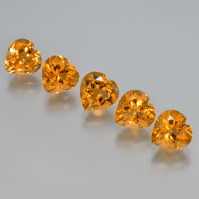 6.11天然金色黄水晶，心形，7.1×7毫米，VS