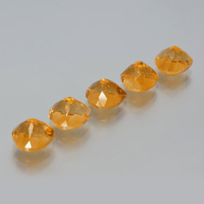 6.11天然金色黄水晶，心形，7.1×7毫米，VS