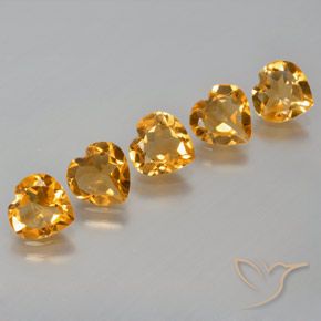 4.29ctw 天然 深橙金 黄水晶, 心形, VS