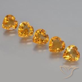 4.92克拉天然黄水晶，心形，VS